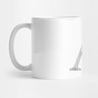 Henna Alphabet A / Henna Letter A - Black Henna Line Art Mug